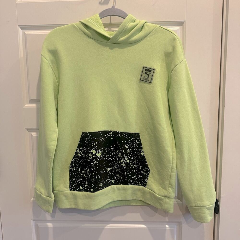Puma Youth Neon Pullover Hoodie Sweatshirt